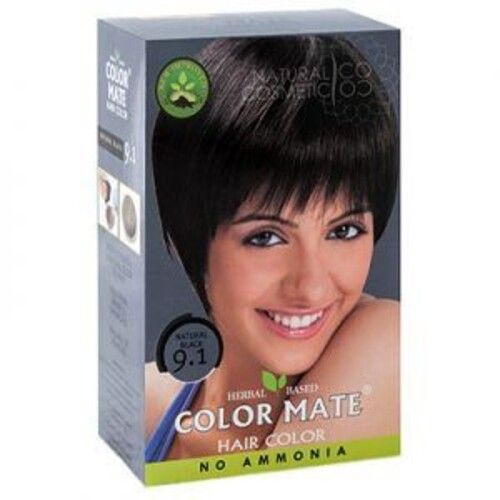 Хна краска натуральная Color Mate Natural Black 75г (натуральный чёрный) - Фото
