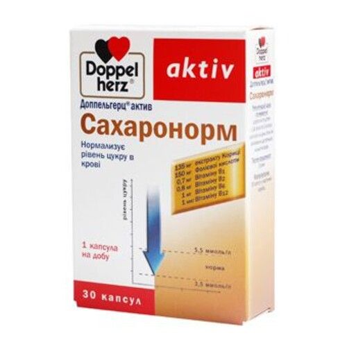 Доппельгерц вітаміни для діабетиків Сахаронорм капсул №30 - Фото