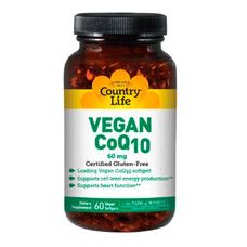 Диетическая добавка Vegan CoQ10 (Веган Коэнзим Q10) 60 мг 60 капсул ТМ Кантри Лайф / Country Life - Фото