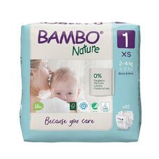 Подгузники Bambo Nature 1 XS (2-4 кг) 22 шт - Фото