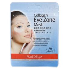 Набір тканинних патчів під очі з колагеном Purederm Collagen Eye Zone Mask 30 шт - Фото