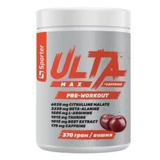Ulta Max Pre-Workout + сaffeine Sporter смак вишня 370 г  - Фото