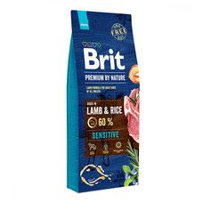 Сухий корм Brit Premium Adult Sensitive Lamb & Riсe для дорослих собак з ягням і рисом 15 кг - Фото