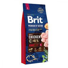Brit Premium Adult Large Chicken Сухой корм для собак крупных пород с курицей 15 кг - Фото