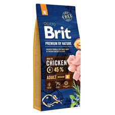 Brit Premium Adult Medium Chicken Сухой корм для собак средних пород с курицей 15 кг - Фото