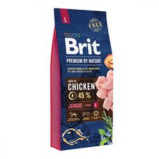 Сухой корм Brit Premium Junior L для щенков и молодых собак крупных пород со вкусом курицы 15 кг - Фото