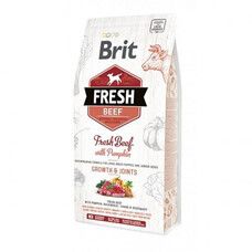 Сухой корм Brit Fresh Growth & Joints для щенков и юниоров крупных пород собак с говядиной и тыквой 12 кг - Фото