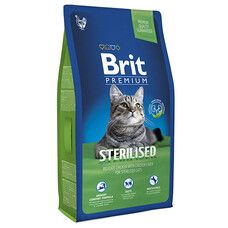 Сухий корм для стерилізованих кішок з куркою Brit Premium Adult Sterilised 8 кг - Фото