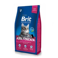 Сухой корм для взрослых кошек с курицей Brit Premium Cat Adult Chicken 8 кг - Фото