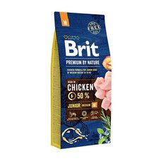 Сухий корм Brit Premium Junior M для цуценят середніх порід зі смаком курки 15 кг - Фото