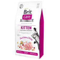 Сухий корм для кошенят Brit Care Cat GF Kitten Growth & Developmen з куркою та індичкою 7 кг - Фото