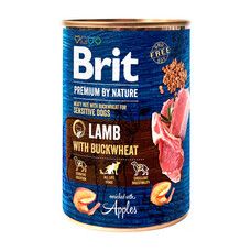 Влажный корм для собак Brit Premium by Nature k 800 г ягненок с гречкой - Фото