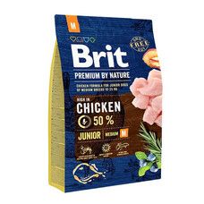 Сухий корм Brit Premium Junior M для цуценят середніх порід зі смаком курки 3 кг - Фото