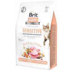 Сухой корм Brit Care Cat GF Sterilized Sensitive для стерилизованных котов чувствительное пищеварение 0,4 кг - Фото
