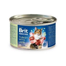 Влажный корм для котов Brit Premium by Nature Cat 200 г индейка с ягненком - Фото