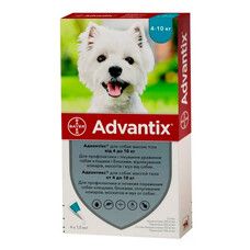 Адвантікс для собак 4-10 кг (інсектоакарицид) 1 уп. (4 піпетки * 1 мл)  - Фото