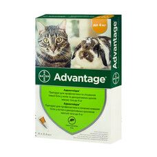 Адвантейдж 40 для кошек (инсектицид) до 4кг 1уп(4 пипетки*0,4мл)  - Фото