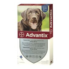Адвантікс для собак более 25 кг (інсектоакарицид) 1 уп.(4 піпетки*4мл)  - Фото