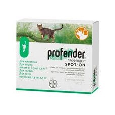 Профендер Bayer від 0,5 до 2,5 кг для кішок (антигельмінтик) - Фото