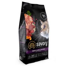 Сухий корм для кастрованих котів Savory зі свіжим м'ясом ягняти та курки 2 кг - Фото