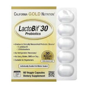 California Gold Nutrition LactoBif Probiotics 30 млрд 60 капсул