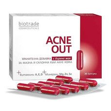 Витаминно-минеральный комплекс для жирной и склонной к акне кожи Biotrade ACNE OUT 30 капсул - Фото
