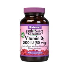 Витамин D3 2000IU EarthSweet ® со вкусом малины жевательные таблетки №90  - Фото