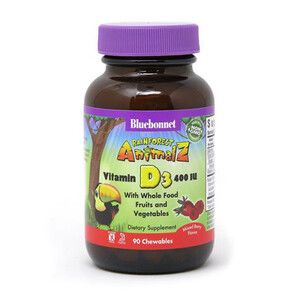 Вітамін D3 400IU Rainforest Animalz для дітей жувальні цукерки з ягідним смаком №90