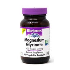 Магний Глицинат 400 Мг Magnesium Glycinate Bluebonnet Nutrition 60 вегетарианских капсул - Фото