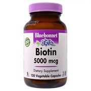 Биотин (B7) Bluebonnet Nutrition 5000 мкг 120 вегетарианских капсул - Фото