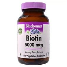 Біотин (B7) Bluebonnet Nutrition 5000 мкг 120 вегетаріанських капсул - Фото