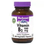 Вітамін B2 Bluebonnet Nutrition 100 мг 100 вегетаріанських капсул - Фото