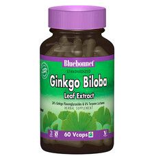 Экстракт Листьев Гинкго Билоба Ginkgo Biloba Leaf Extract Bluebonnet Nutrition 60 гелевых капсул - Фото