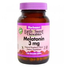 Мелатонін 3 мг Bluebonnet Nutrition EarthSweet Малиновий Смак 120 жувальних таблеток - Фото