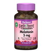 Мелатонин 5 мг Вкус Малины Earth Sweet Chewables Bluebonnet Nutrition 60 жевательных таблеток - Фото