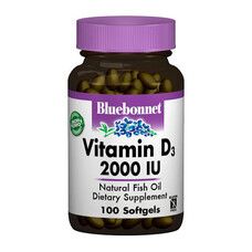 Витамин D3 2000 IU Bluebonnet Nutrition 100 желатиновых капсул - Фото