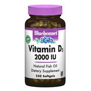 Вітамін D3 2000IU Bluebonnet Nutrition 250 желатинових капсул - Фото