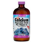 Жидкий кальций Цитрат Магния+Витамин D3 вкус черники Bluebonnet Nutrition 472 мл - Фото