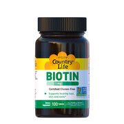Вітаміни групи B (Biotin) 1 мг 100 таблеток ТМ Кантрі Лайф / Country Life - Фото