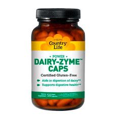 Пищеварительные энзимы Dairy-Zyme 50 капсул ТМ Кантри Лайф / Country Life  - Фото