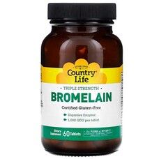 Бромелайн (Bromelain) тройная сила 500 мг 60 таблеток ТМ Кантри Лайф / Country Life - Фото