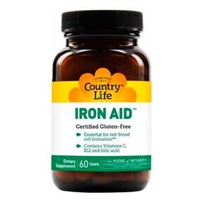Допомога заліза (Iron Aid) 15 мг 60 таблеток ТМ Кантрі Лайф / Country Life