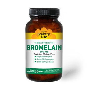 Бромелайн (Bromelain) тройная сила 500 мг 30 таблеток ТМ Кантри Лайф / Country Life