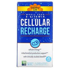 Клітинний заряд (Whole Food B-Vitamin Cellular Recharge) 30 веганських капсул ТМ Кантрі Лайф / Country Life - Фото