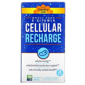 Клеточный заряд (Whole Food B-Vitamin Cellular Recharge) 30 веганских капсул ТМ Кантри Лайф / Country Life