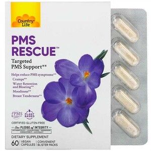PMS Rescue (поддержка при ПМС) 60 веганских капсул ТМ Кантри Лайф / Country Life