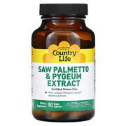 Комплекс для здоров'я чоловіків Saw Palmetto Pygeum Extract (Екстракт сереноа і кори африканської сливи) Country Life №90 - Фото