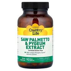 Комплекс для здоров'я чоловіків Saw Palmetto Pygeum Extract (Екстракт сереноа і кори африканської сливи) Country Life №90 - Фото
