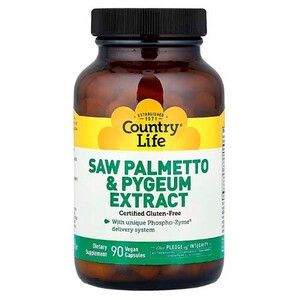 Комплекс для здоровья мужчин Saw Palmetto Pygeum Extract (Экстракт сереноа и коры африканской сливы) Country Life №90