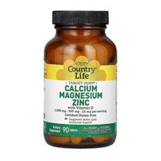 Кальцій-Магній-Цинк + вітамін D3 таблетки №90 ТМ Кантрі Лайф / Country Life - Фото